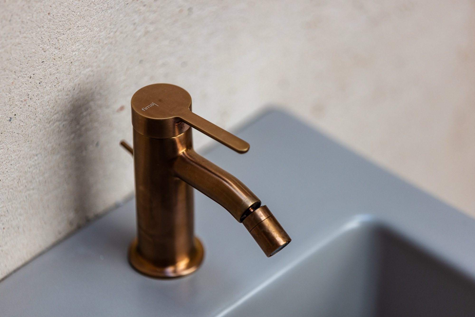 Miscelatore bidet Fima serie Snap in bronzo ambrato spazzolato PVD